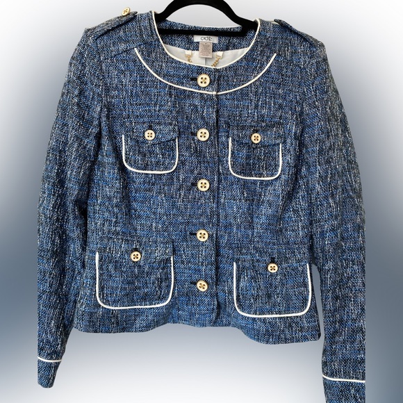 Cache Blue Blazer Jacket Size 6 - Picture 2 of 11